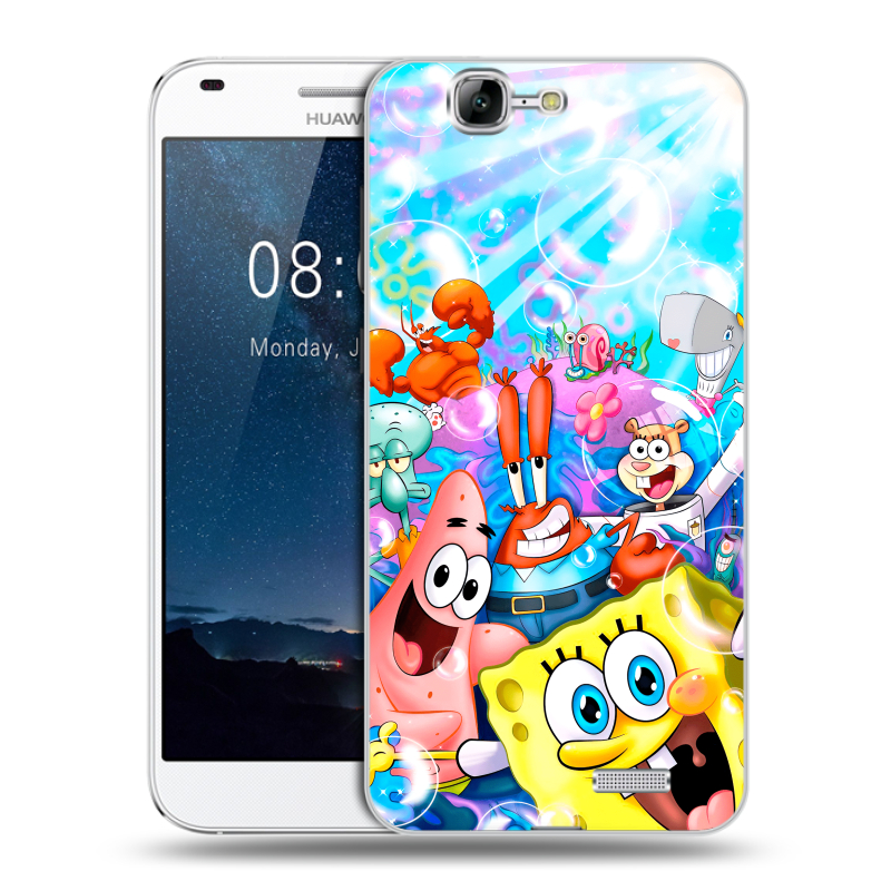 Силиконовый чехол на Huawei Ascend G7 с принтом спанчбоб спанч боб Силиконовый чехол на Huawei Ascend G7 с принтом спанчбоб спанч боб