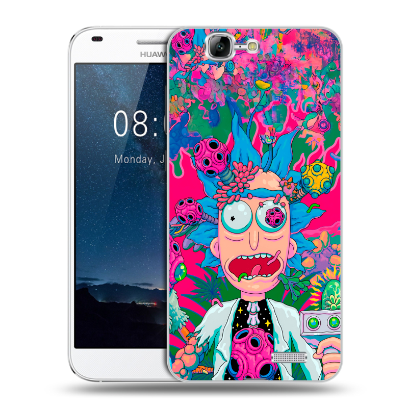Силиконовый чехол на Huawei Ascend G7 с принтом Рик и Морти Rick Morty Силиконовый чехол на Huawei Ascend G7 с принтом Рик и Морти Rick Morty