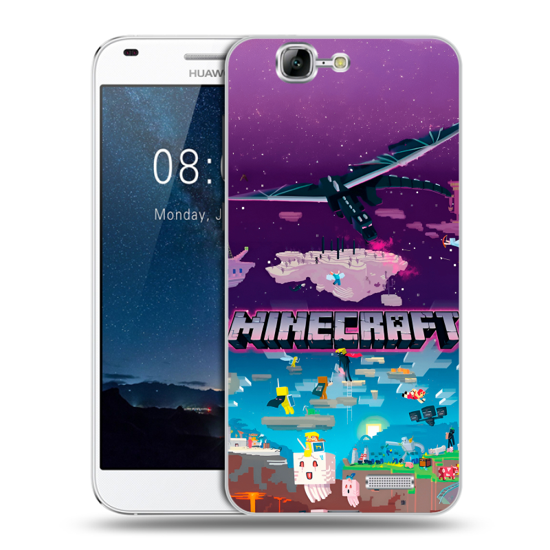 Силиконовый чехол на Huawei Ascend G7 с принтом Майнкрафт Minecraft Силиконовый чехол на Huawei Ascend G7 с принтом Майнкрафт Minecraft