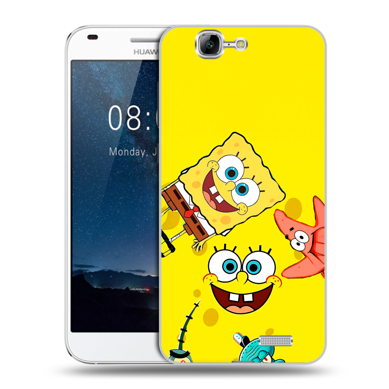 Силиконовый чехол на Huawei Ascend G7 с принтом Спанч боб Спанчбоб Силиконовый чехол на Huawei Ascend G7 с принтом Спанч боб Спанчбоб