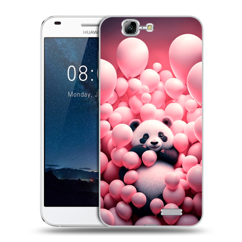 Силиконовый чехол на Huawei Ascend G7 с принтом Панда Силиконовый чехол на Huawei Ascend G7 с принтом Панда