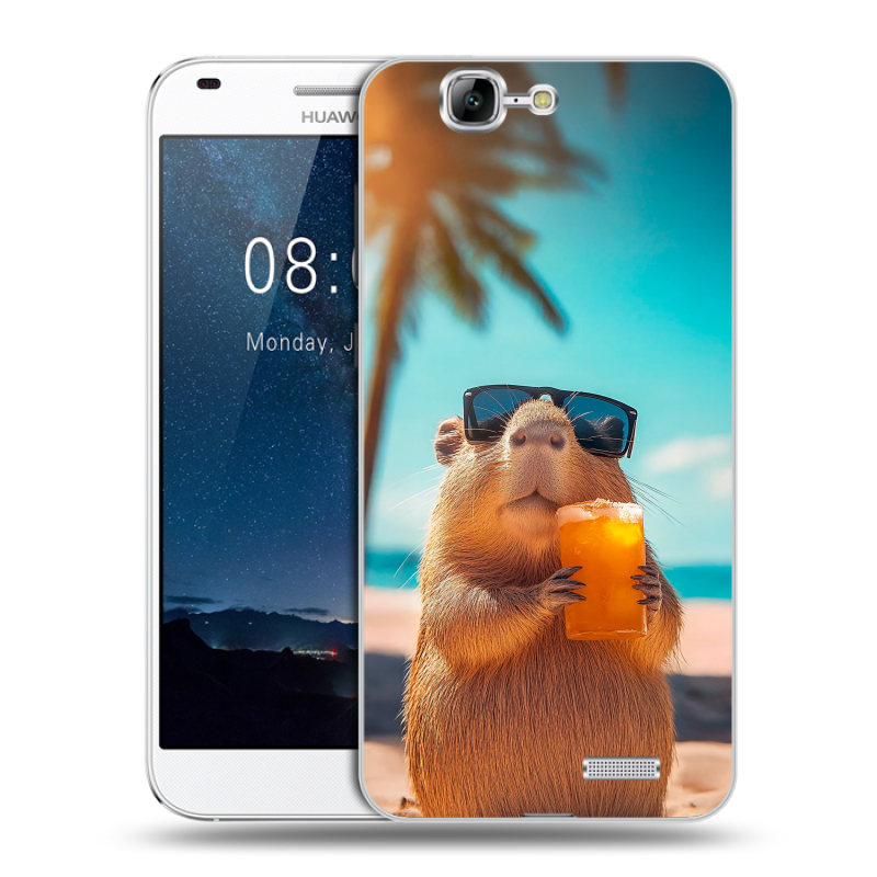 Пластиковый чехол на Huawei Ascend G7 с принтом Капибара Пластиковый чехол на Huawei Ascend G7 с принтом Капибара