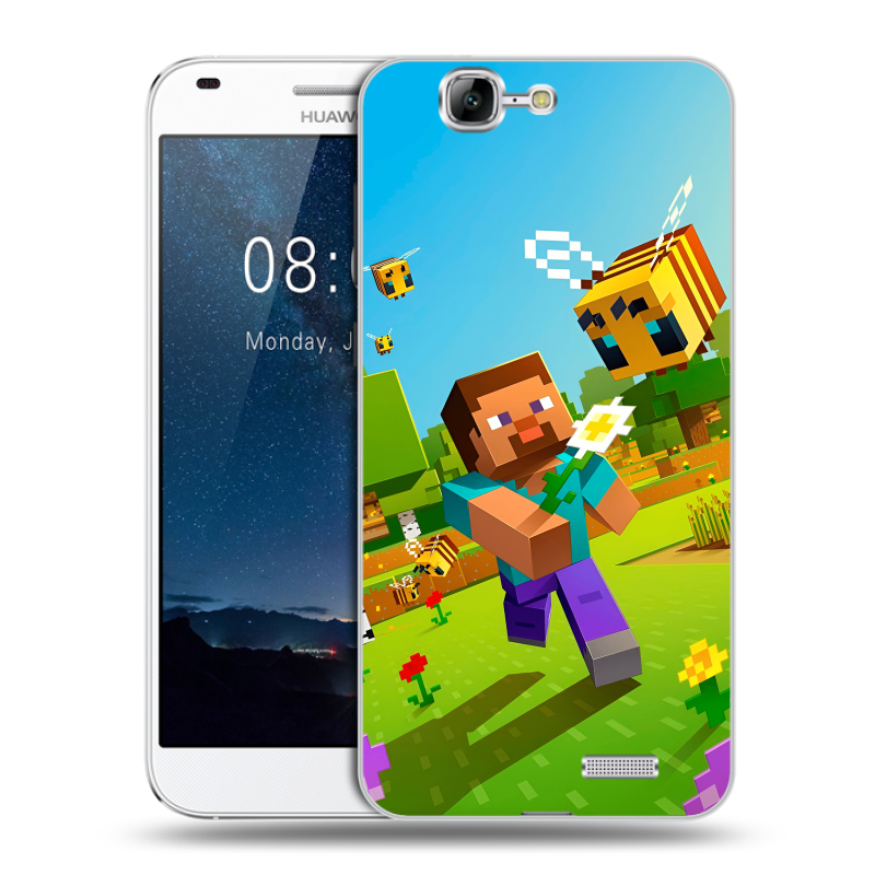 Силиконовый чехол на Huawei Ascend G7 с принтом Майнкрафт Minecraft Силиконовый чехол на Huawei Ascend G7 с принтом Майнкрафт Minecraft