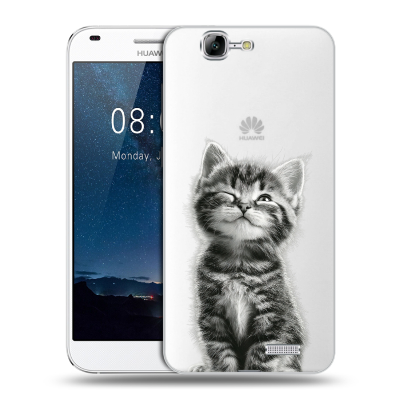 Силиконовый чехол на Huawei Ascend G7 с принтом Котенок Силиконовый чехол на Huawei Ascend G7 с принтом Котенок