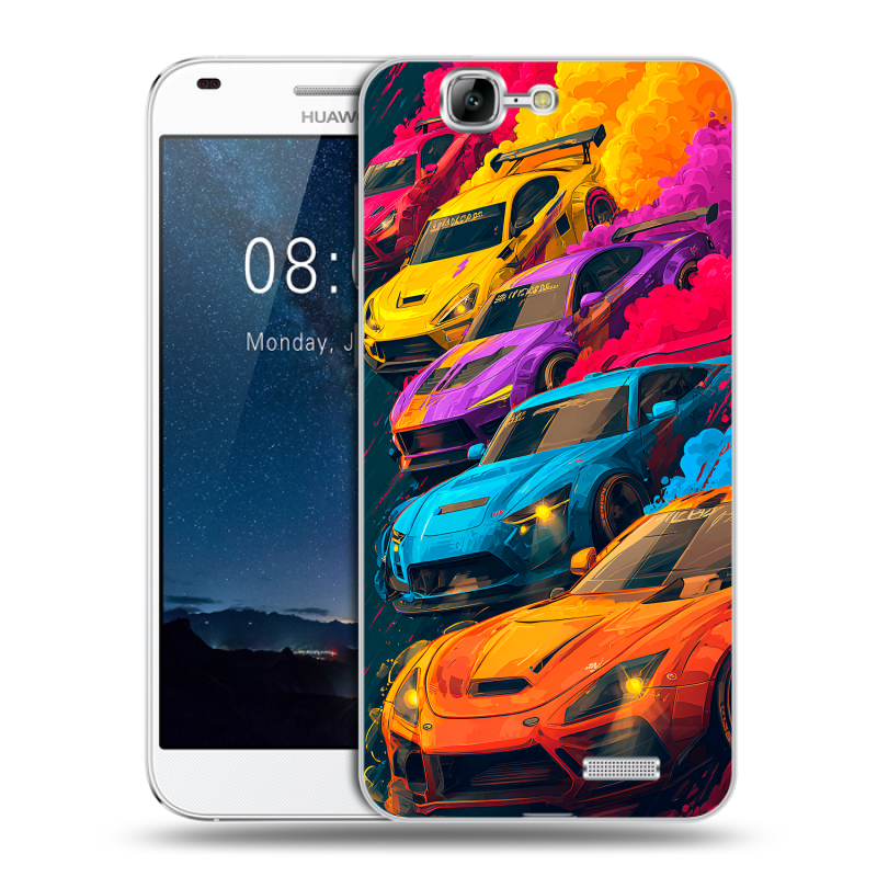 Силиконовый чехол на Huawei Ascend G7 с принтом Тачки Силиконовый чехол на Huawei Ascend G7 с принтом Тачки