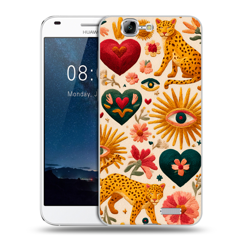 Силиконовый чехол на Huawei Ascend G7 с принтом Модный принт Силиконовый чехол на Huawei Ascend G7 с принтом Модный принт