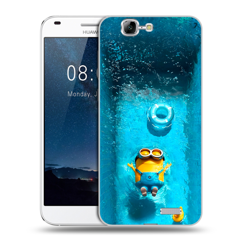 Силиконовый чехол на Huawei Ascend G7 с принтом Миньоны Силиконовый чехол на Huawei Ascend G7 с принтом Миньоны