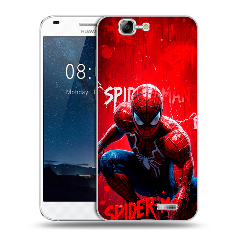 Пластиковый чехол на Huawei Ascend G7 с принтом Spiderman Человек паук Пластиковый чехол на Huawei Ascend G7 с принтом Spiderman Человек паук