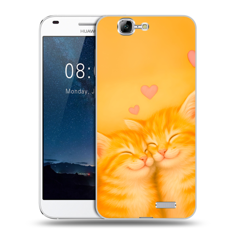 Пластиковый чехол на Huawei Ascend G7 с принтом Милые котята Пластиковый чехол на Huawei Ascend G7 с принтом Милые котята