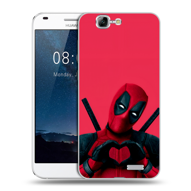 Силиконовый чехол на Huawei Ascend G7 с принтом Дедпул Deadpool Силиконовый чехол на Huawei Ascend G7 с принтом Дедпул Deadpool