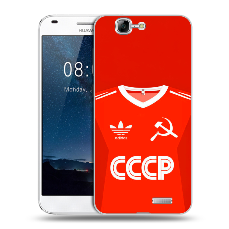 Силиконовый чехол на Huawei Ascend G7 с принтом Флаг Герб СССР Силиконовый чехол на Huawei Ascend G7 с принтом Флаг Герб СССР