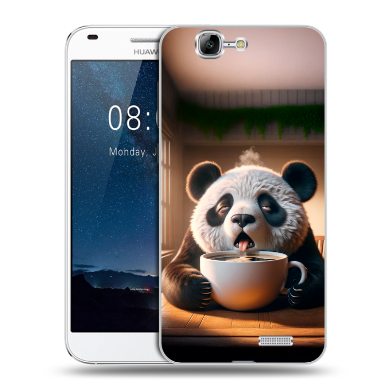 Пластиковый чехол на Huawei Ascend G7 с принтом смешная панда Пластиковый чехол на Huawei Ascend G7 с принтом смешная панда