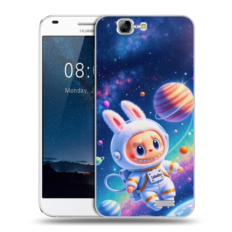 Пластиковый чехол на Huawei Ascend G7 с принтом Labubu Лабубу Пластиковый чехол на Huawei Ascend G7 с принтом Labubu Лабубу