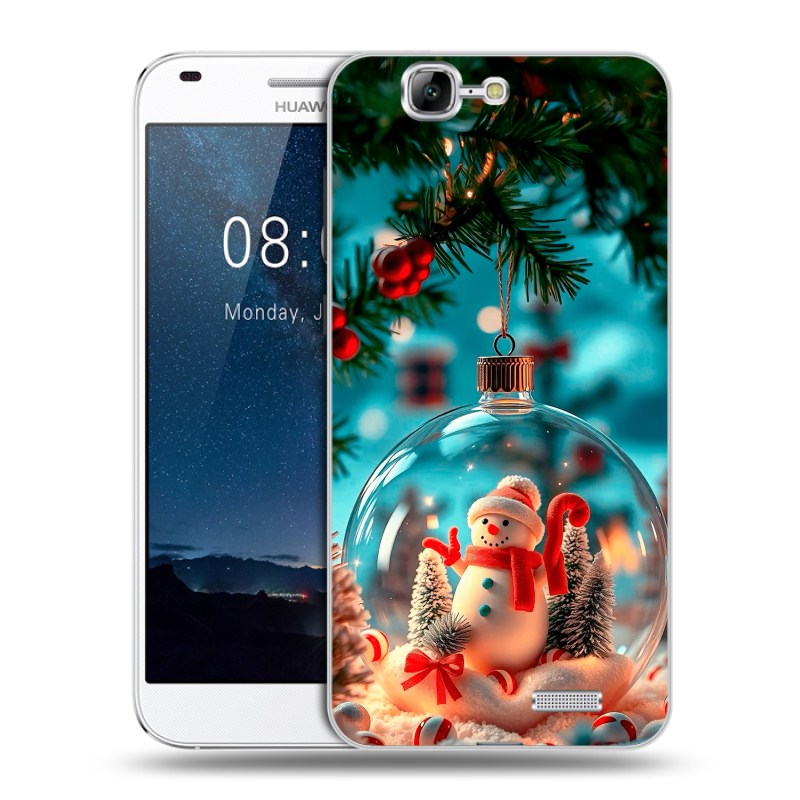 Силиконовый чехол на Huawei Ascend G7 с принтом Новый год Силиконовый чехол на Huawei Ascend G7 с принтом Новый год
