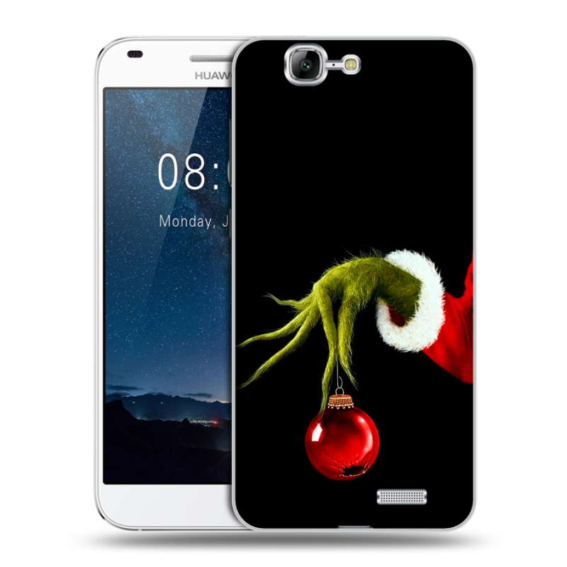 Пластиковый чехол на Huawei Ascend G7 с принтом Новый год Гринч Пластиковый чехол на Huawei Ascend G7 с принтом Новый год Гринч