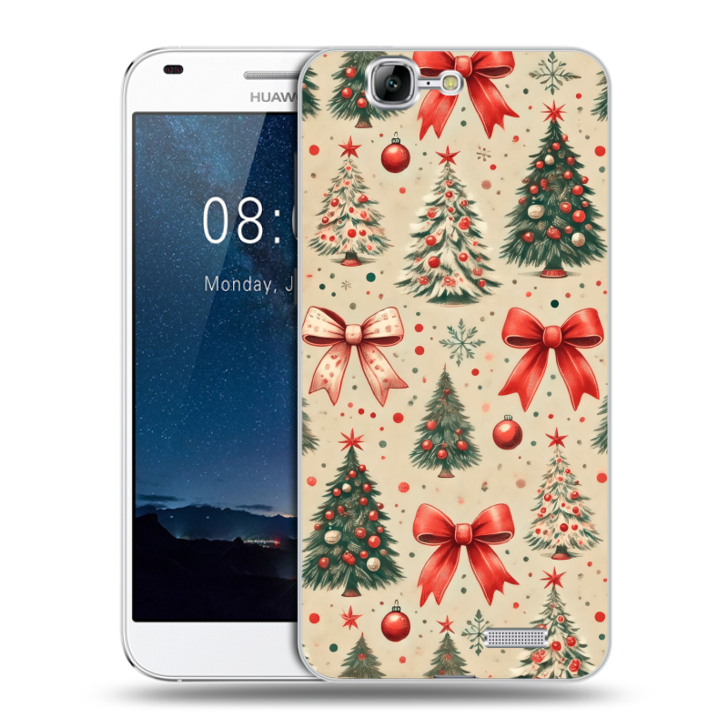 Силиконовый чехол на Huawei Ascend G7 с принтом Новый год Силиконовый чехол на Huawei Ascend G7 с принтом Новый год