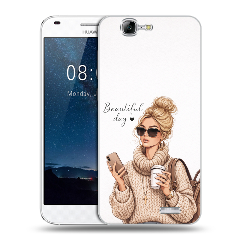Силиконовый чехол на Huawei Ascend G7 с принтом женский Силиконовый чехол на Huawei Ascend G7 с принтом женский