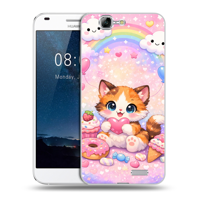 Силиконовый чехол на Huawei Ascend G7 с принтом для девочек Силиконовый чехол на Huawei Ascend G7 с принтом для девочек
