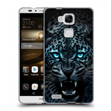 Пластиковый чехол на Huawei Ascend Mate 7 с принтом Темный леопард