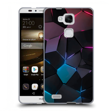 Пластиковый чехол на Huawei Ascend Mate 7 с принтом Геометрия неона