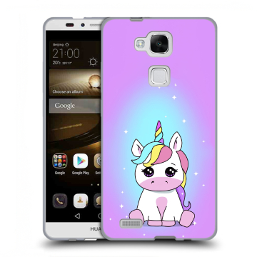Пластиковый чехол на Huawei Ascend Mate 7 с принтом Единорог