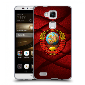 Пластиковый чехол на Huawei Ascend Mate 7 с принтом Герб СССР
