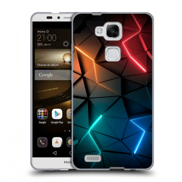 Пластиковый чехол на Huawei Ascend Mate 7 с принтом Абстракция неон