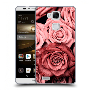 Пластиковый чехол на Huawei Ascend Mate 7 с принтом Цветы розы