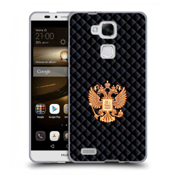 Пластиковый чехол на Huawei Ascend Mate 7 с принтом Герб России принт