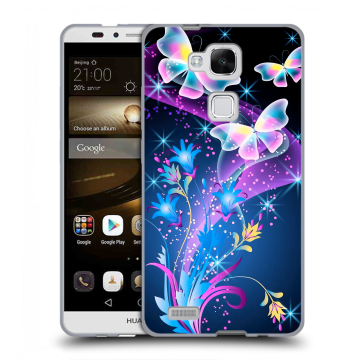 Пластиковый чехол на Huawei Ascend Mate 7 с принтом Бабочки
