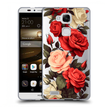 Пластиковый чехол на Huawei Ascend Mate 7 с принтом Розы
