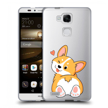 Пластиковый чехол на Huawei Ascend Mate 7 с принтом Корги