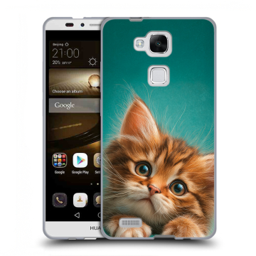 Пластиковый чехол на Huawei Ascend Mate 7 с принтом котенок