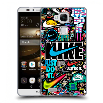 Пластиковый чехол на Huawei Ascend Mate 7 с принтом найк nike черный