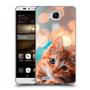 Пластиковый чехол на Huawei Ascend Mate 7 с принтом котик Пластиковый чехол на Huawei Ascend Mate 7 с принтом котик