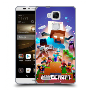 Пластиковый чехол на Huawei Ascend Mate 7 с принтом Майнкрафт Minecraft