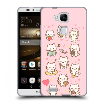 Пластиковый чехол на Huawei Ascend Mate 7 с принтом Hello Kitty Хелоу Кити