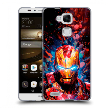 Пластиковый чехол на Huawei Ascend Mate 7 с принтом Железный человек Ironman