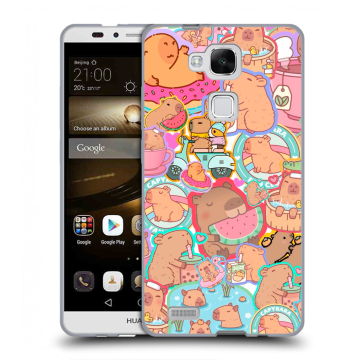 Пластиковый чехол на Huawei Ascend Mate 7 с принтом капибары Пластиковый чехол на Huawei Ascend Mate 7 с принтом капибары