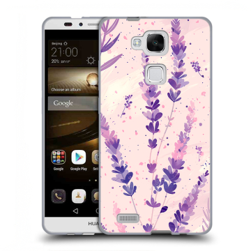 Пластиковый чехол на Huawei Ascend Mate 7 с принтом цветы лаванда