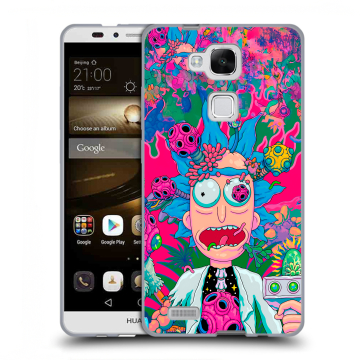 Пластиковый чехол на Huawei Ascend Mate 7 с принтом Рик и Морти Rick Morty