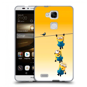 Пластиковый чехол на Huawei Ascend Mate 7 с принтом Миньоны