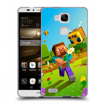 Пластиковый чехол на Huawei Ascend Mate 7 с принтом Майнкрафт Minecraft