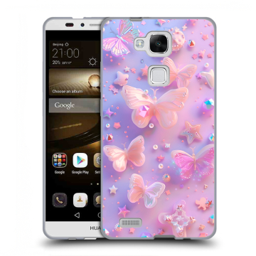 Пластиковый чехол на Huawei Ascend Mate 7 с принтом Бабочки