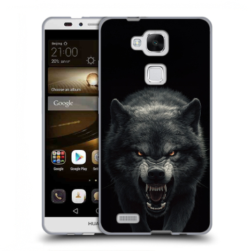 Пластиковый чехол на Huawei Ascend Mate 7 с принтом Волк