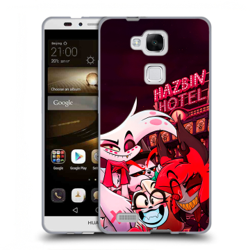 Пластиковый чехол на Huawei Ascend Mate 7 с принтом Hazbin Hotel Отель Хазбин Пластиковый чехол на Huawei Ascend Mate 7 с принтом Hazbin Hotel Отель Хазбин