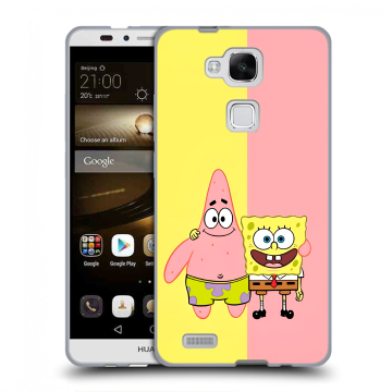 Пластиковый чехол на Huawei Ascend Mate 7 с принтом Спанч боб Спанчбоб