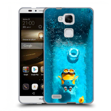 Пластиковый чехол на Huawei Ascend Mate 7 с принтом Миньоны