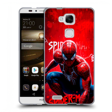 Пластиковый чехол на Huawei Ascend Mate 7 с принтом Spiderman Человек паук