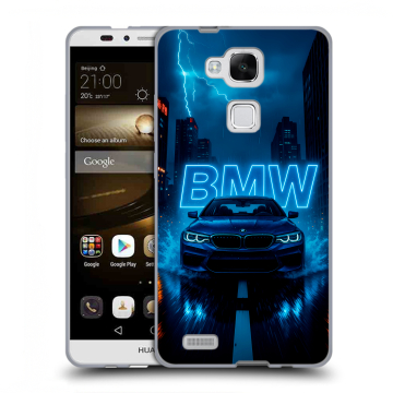 Пластиковый чехол на Huawei Ascend Mate 7 с принтом BMW БМВ